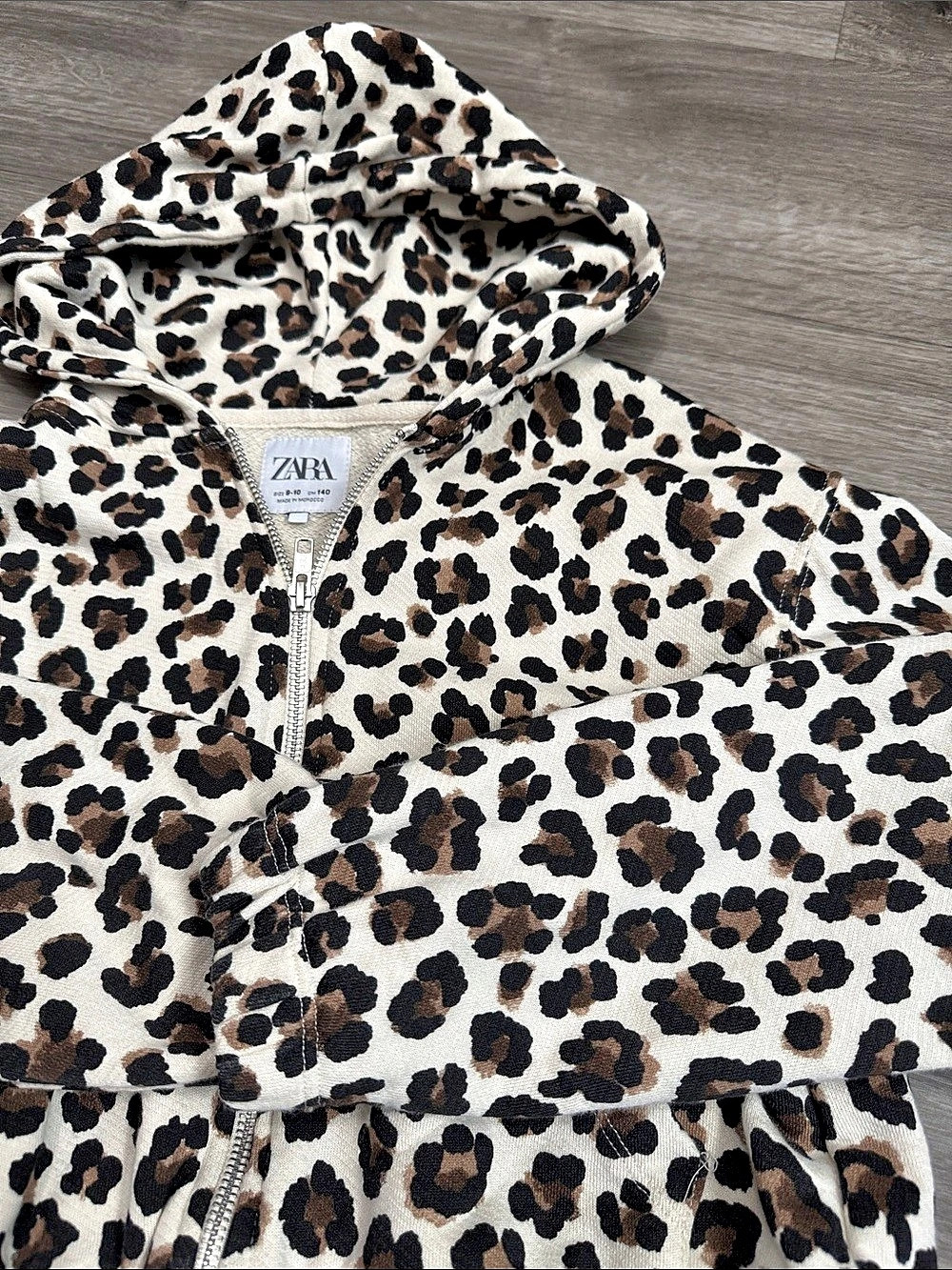 Zara Kids Leopard Print Hooded Jacket